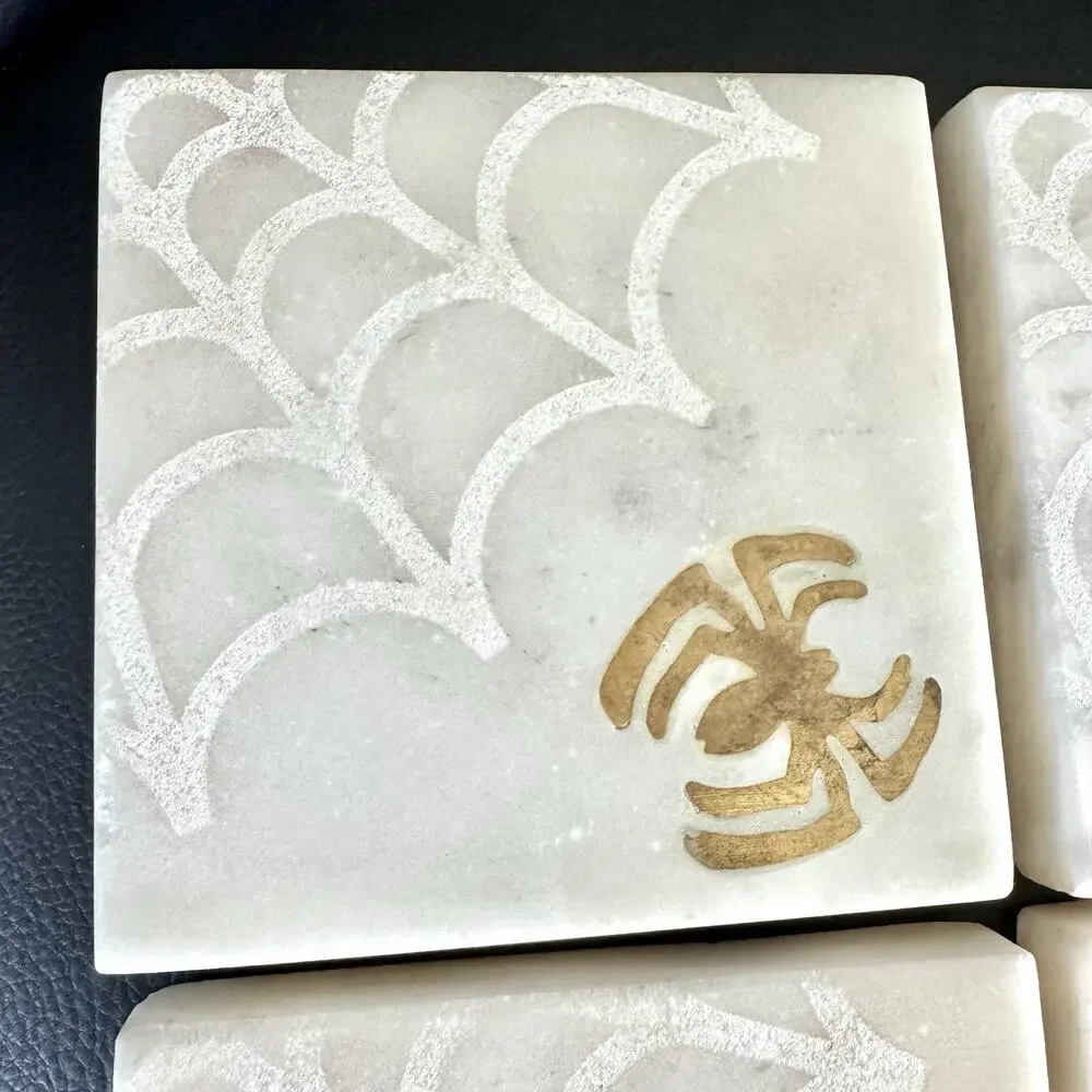 Marvel The Ultimate Spiderman Marble Coasters Set Of 4 Coffee Tea Blocks 4